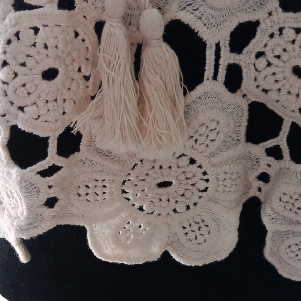 Cream Crochet Cover Up Laced Tie Top - Picture 6 of 7
